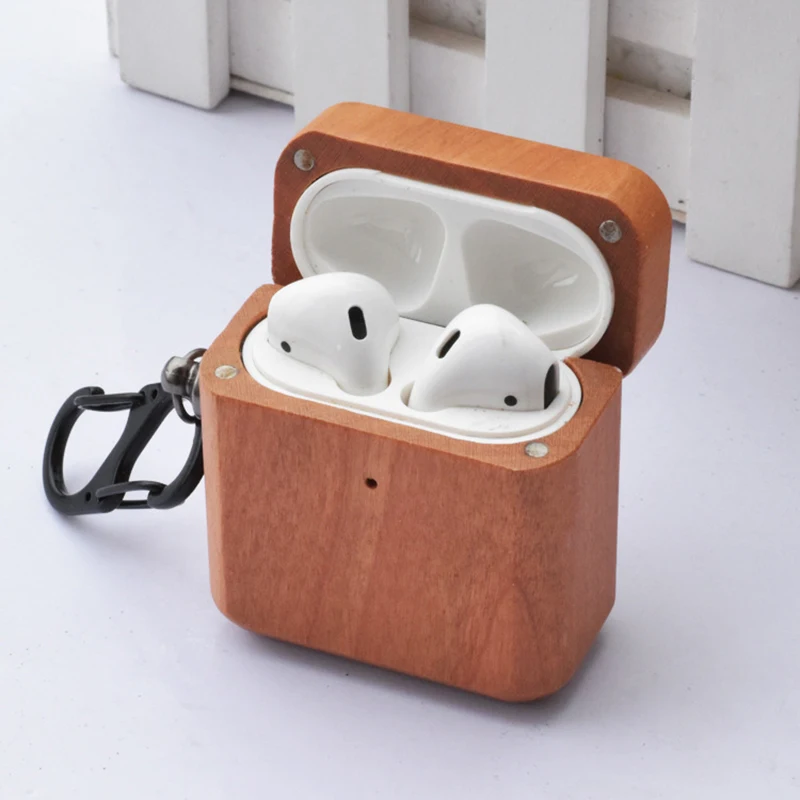

Factory supply solid wood bamboo walnut rosewood for airpods 1 2 case Real Wood Earphone Cover for Airpod gen 2