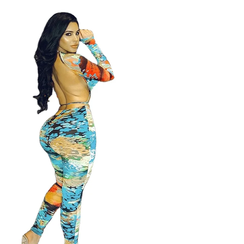 

Women Fashion Clothing Backless Long Sleeve Women Jumpsuit With Corset Breathable Jumpsuits, Colorful