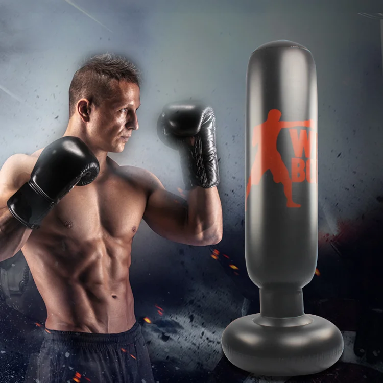 

PVC Black Durable Water Air Filled Standing Kick Inflatable Boxing punching bag Toy For Kids Adult Training