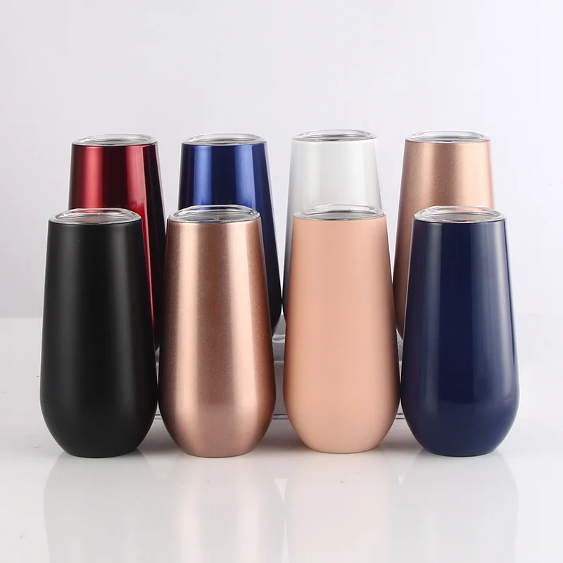 

6oz double wall insulated vacuum stainless steel wine tumblers with splash proof lid, Customers' requirement