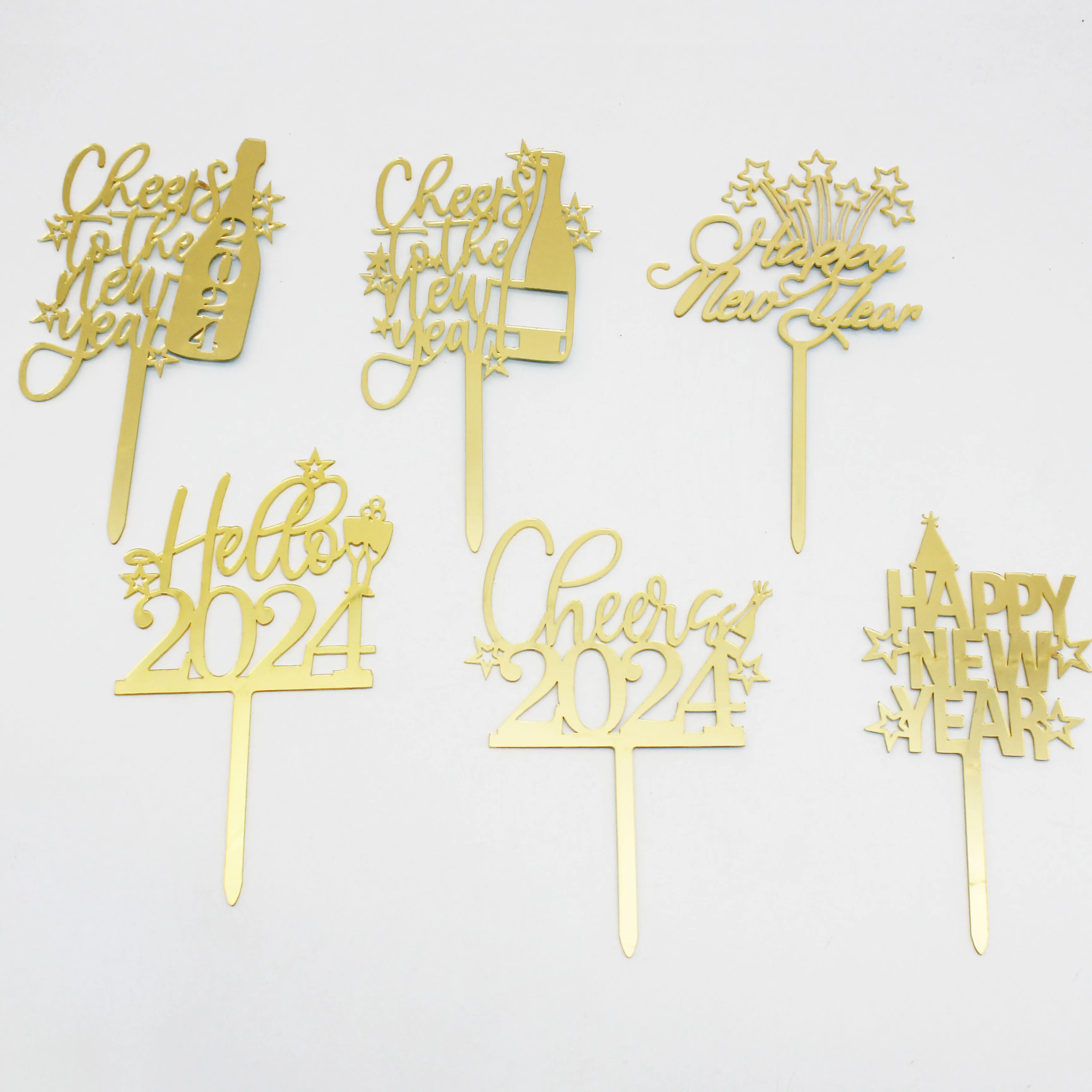 

Ychon Cake Topper 2024 happy new year new year acrylic cake decoration Happy New Year cake topper