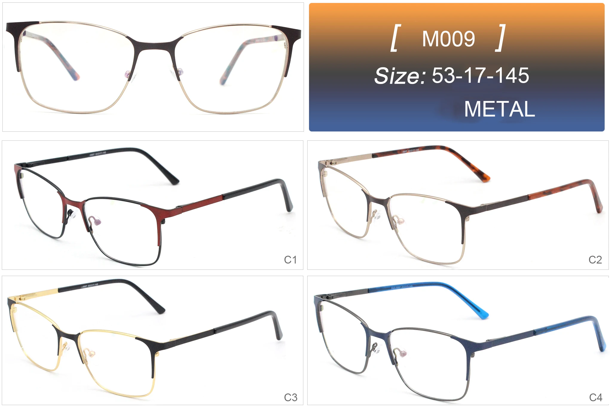 Europe Eyeglasses Frames Classic Metal Optical Fashion Women Eye