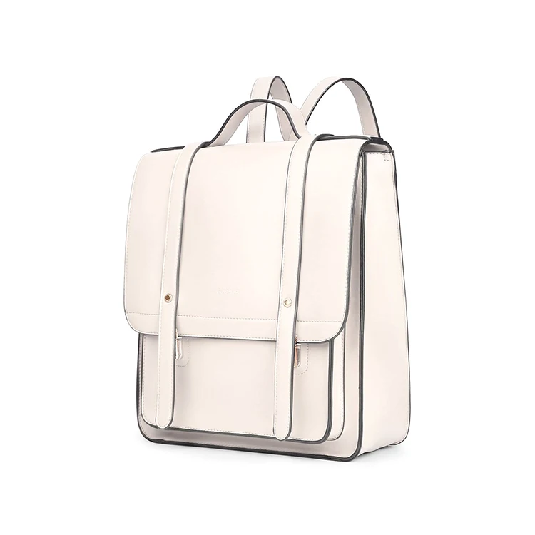 

Casual Women Custom PU Leather School Rucksack Backpack Ladies Rucksack Bag City Bag Leather, White