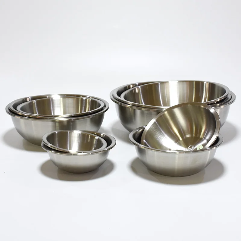 

Wholesale kitchenware 304 stainless steel soup bowl 14-32cm high-capacity mixing bowl, Silvery