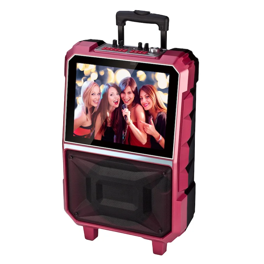 

Android smart system touch screen BT Multifunction WIFI Video trolley speaker with 14 inches display screen karaoke party, Customized color