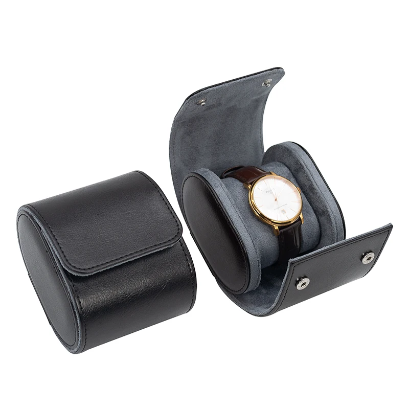 

Luxury Single Watch Case portable watch box Leather Wrist travel Watch Roll, Customized