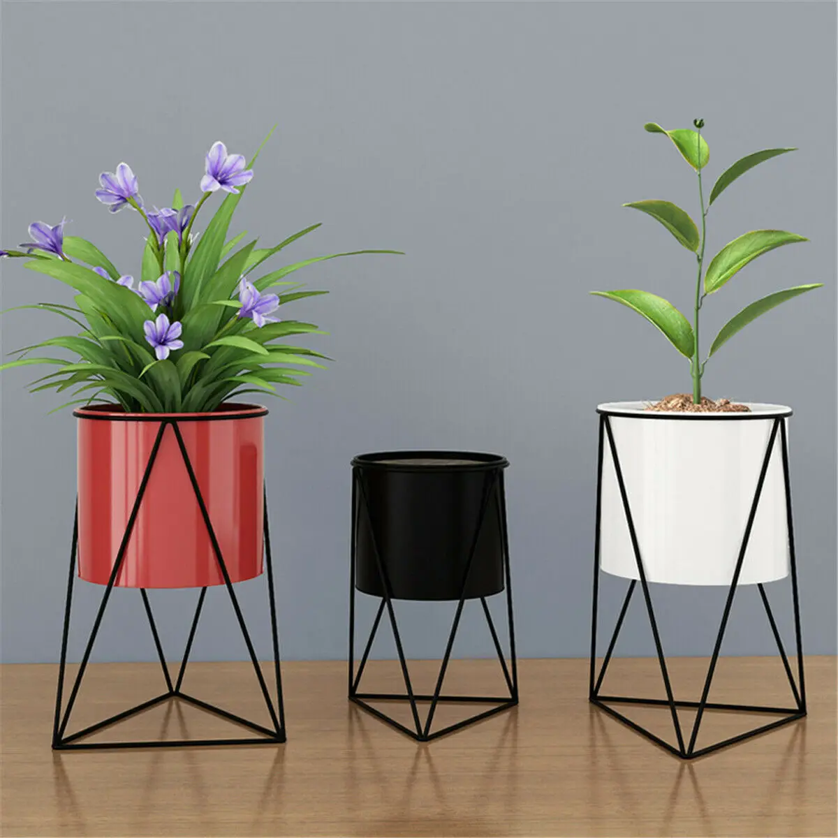 Simple Outdoor Metal Iron Planter Pots Garden Planter Flower Pot With