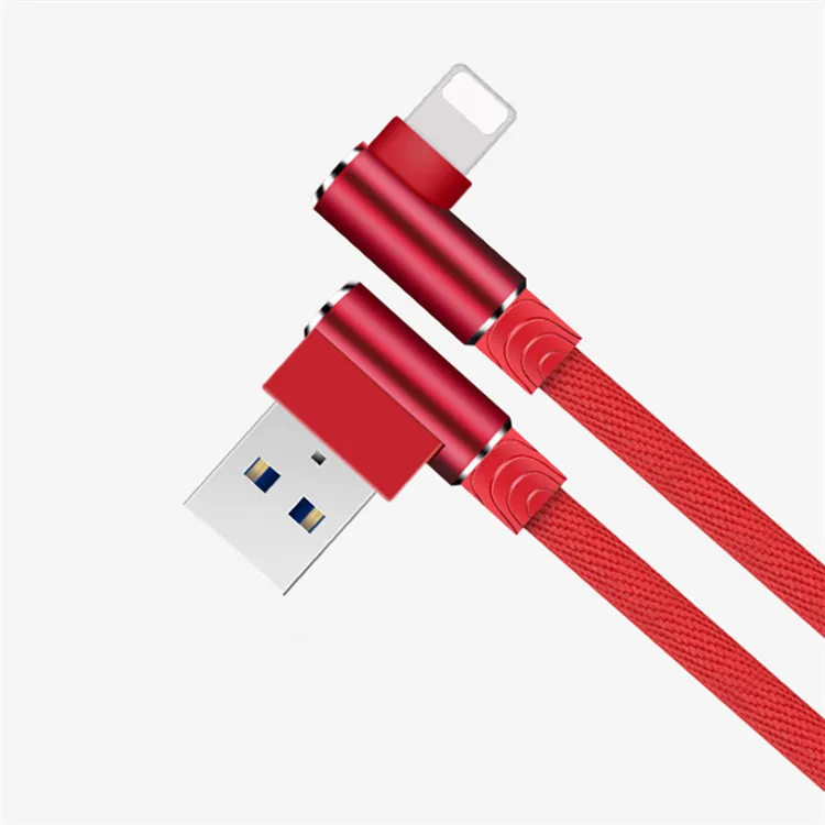 

1m 2m 3m Micro USB Charger 90 Degree Cable For Iphone Samsung Xiaomi Huawei Mobile Phone 2A Fast Charging Data Cord Long Wire