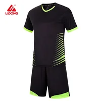 

Custom Polyester sublimation Print best team blank black green soccer jersey