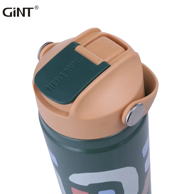 

New design Vacuum 550 ml Stainless Steel coffee cup Water Cup with Straw Insulated Water Bottles, Customized colors acceptable