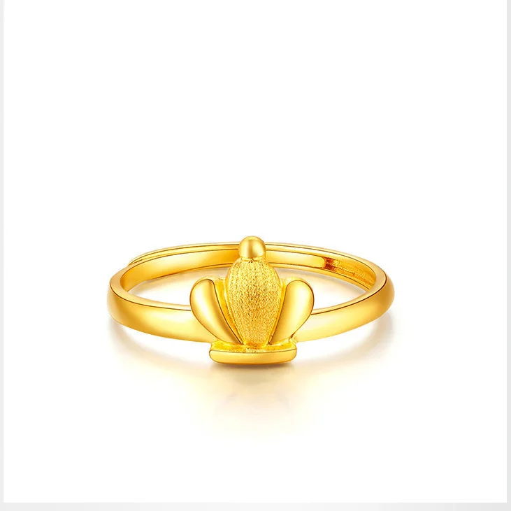 

Gold Ring Female Gold-Plated Small Crown Female Ring Live Mouth Elegant Gold-Plated Female Ring Jewelry Anniversary Gift