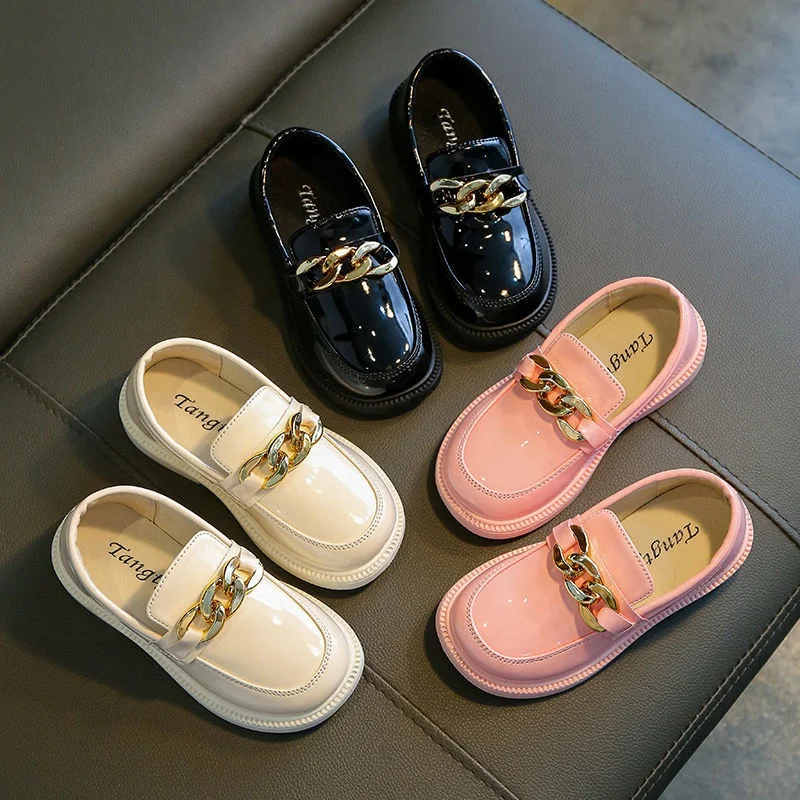 

Spring New Style Rubber Soft Sole Princess Dress Shoes Breathable Casual Children's Leather Shoes