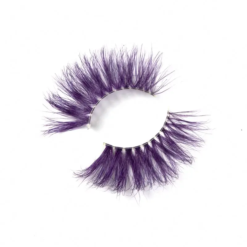 

Wholesale lashes popular long thick 18mm 25mm 3d colored dramatic false eyelashes vendor, Multiple colors