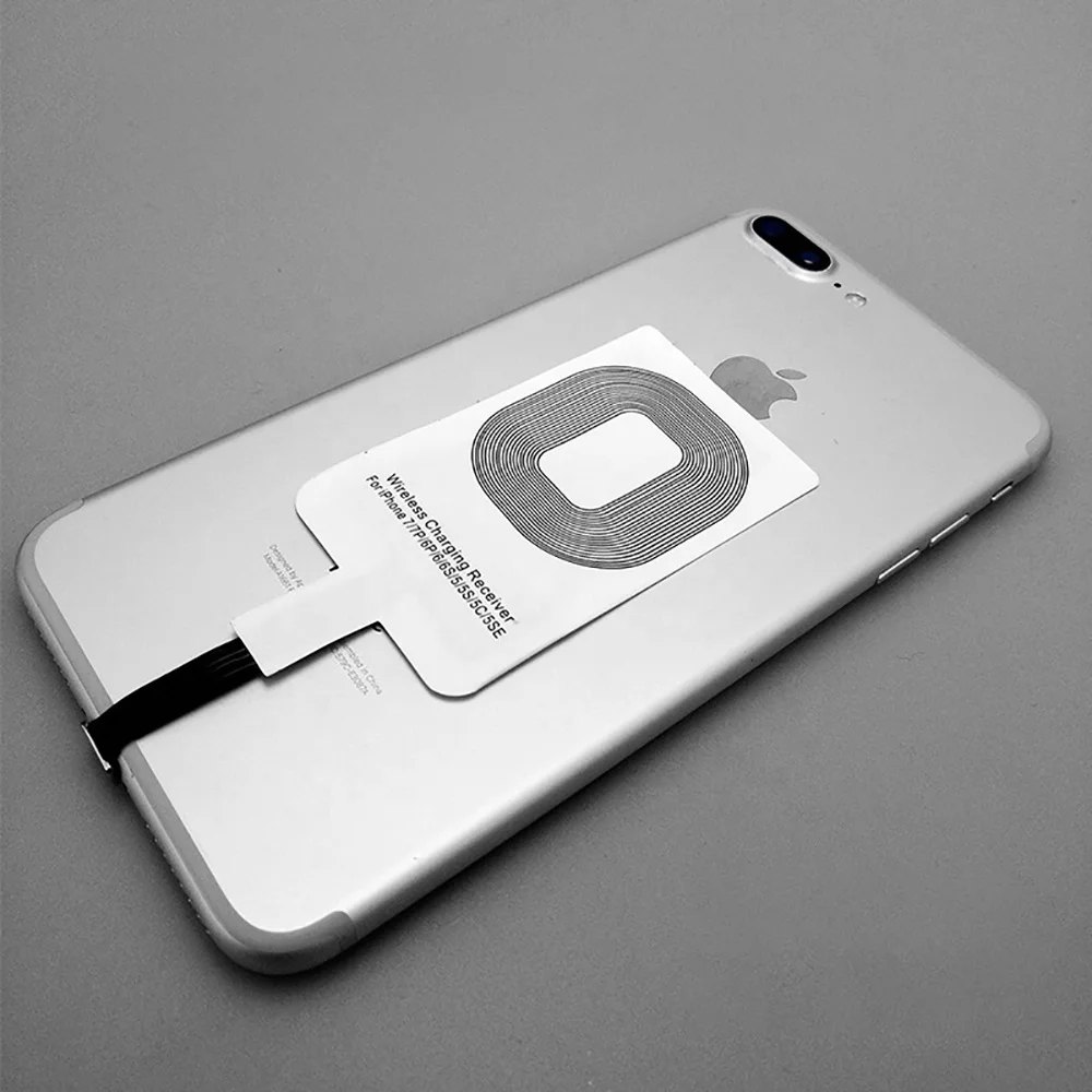 
5V 1A Micro USB Black Qi Charger Adapter Wireless Receiver Pad For Android / IOS Phone Charging 