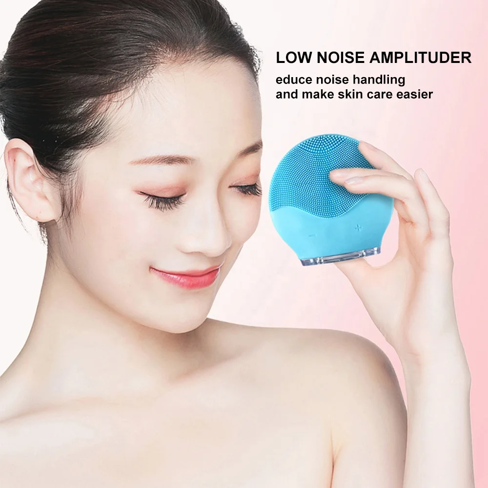 
Electric Mini Facial Cleansing Massager Brush For Wash Face Cleanser Machine Deep Clean Silicone Cleaner Massage Device 