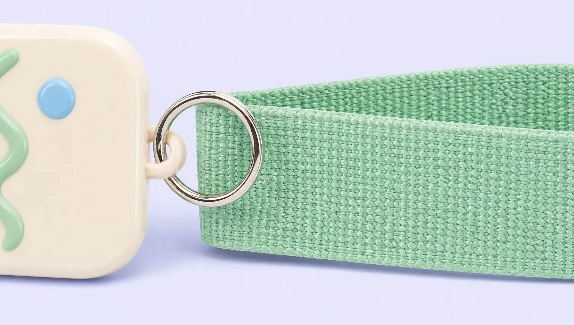 Soft PVC wrist keychain - top-down view