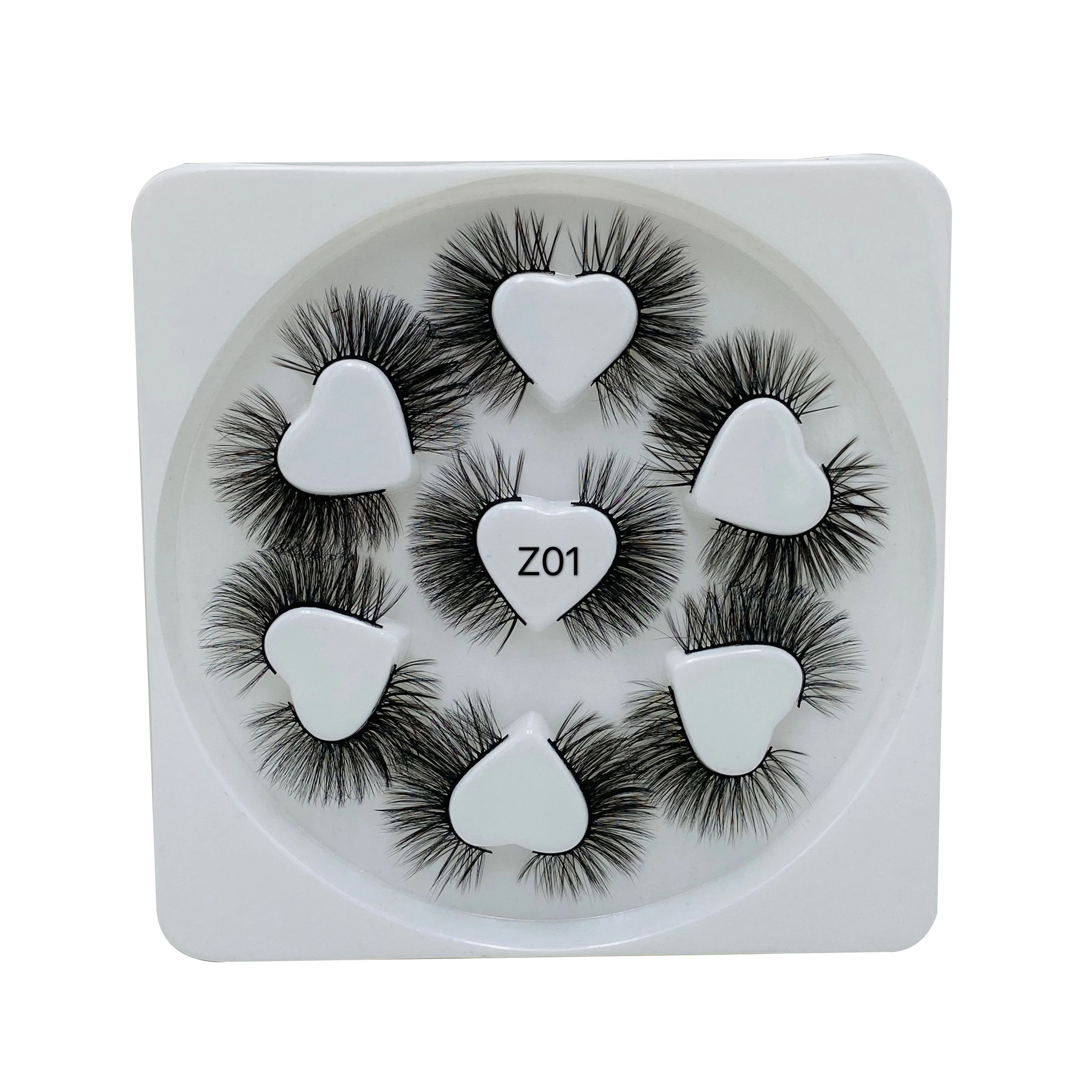 

LASHAP lashes 3d wholesale vendor 7 pairs pack flower trays Full Strip Lashes mink False Eyelashes Type 10mm eyelashes