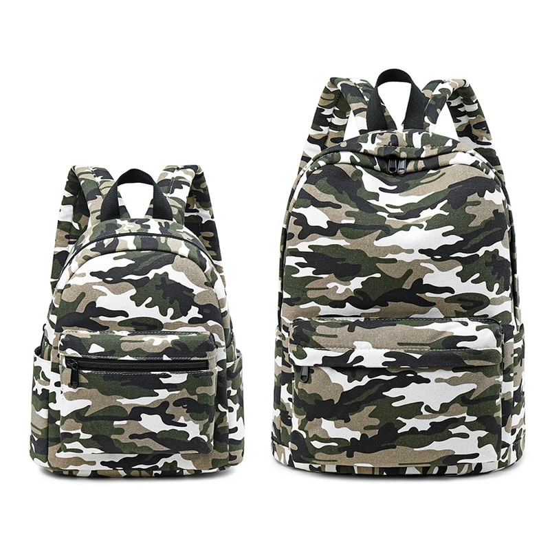 

Camouflage canvas backpack boys girls general travel backpack primary children kindergarten backpack school bags for teenagers