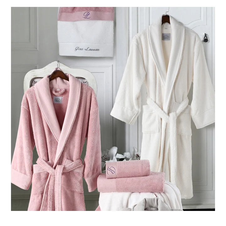

batas de toalla para spa soft white robes unisex terry cloth girls spa day robes plus size spa robe, White or customized