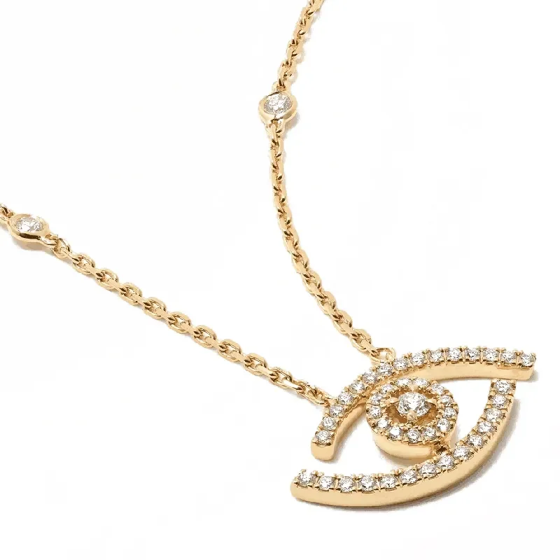 

New Arrival Fine Jewelry AU585 14K Solid Yellow Gold Lab Diamond Necklace Women Wedding Jewelry