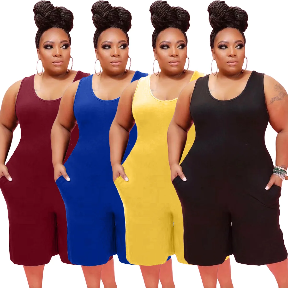 

One Piece Casual Plus Size Women Summer Clothing Sexy Short Rompers And Jumpsuits For Womens