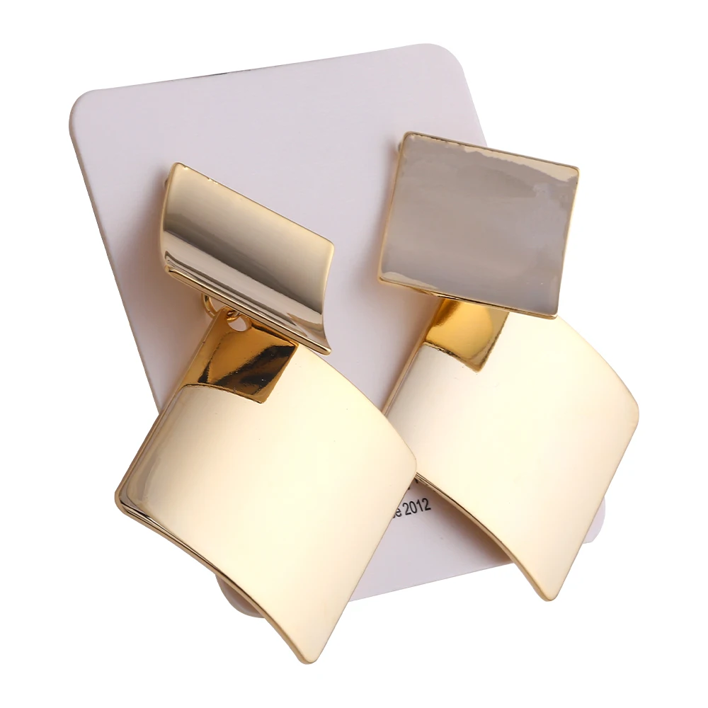 

New Fashion Earrings Large Geometric Square Gold Earrings Geometric Pendant Earrings Wedding Fashion Jewelry Gifts