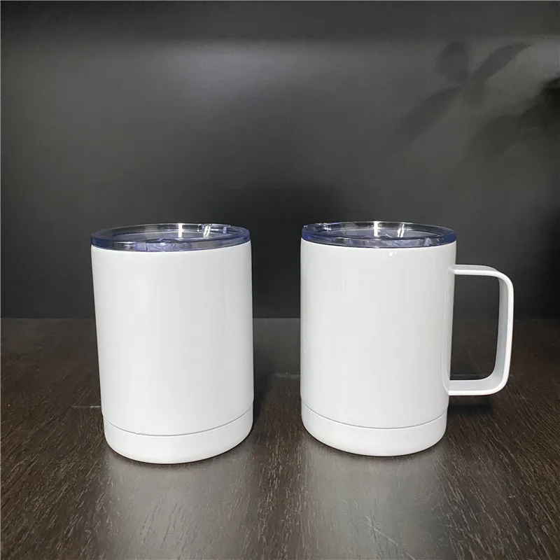 

US warehouse RTS 10oz white blanks sublimation Stainless steel white blank Sublimation camper mug For Heat Press Printing