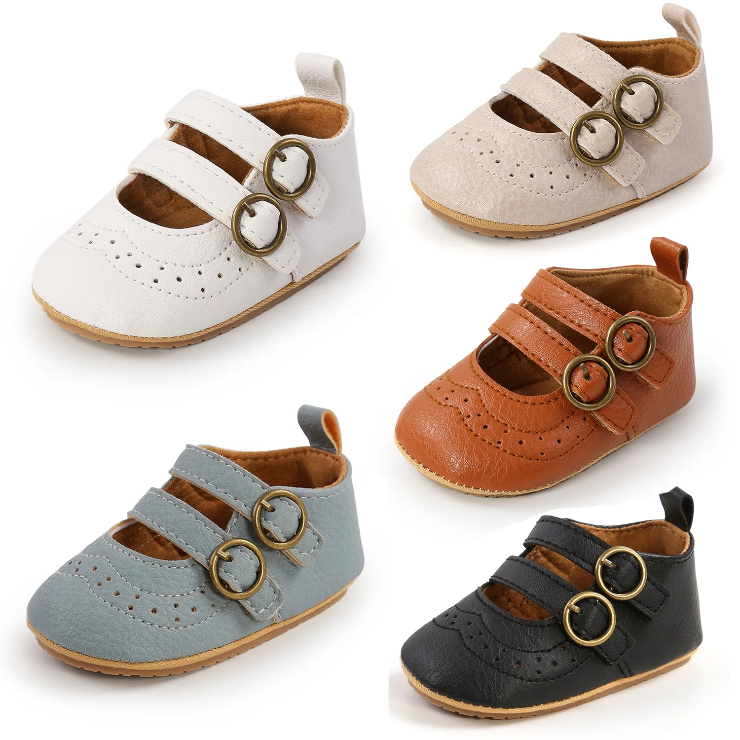 

Designer Two Straps Baby Newborn Girls Dress Footwear Ballet Toddler Shoes