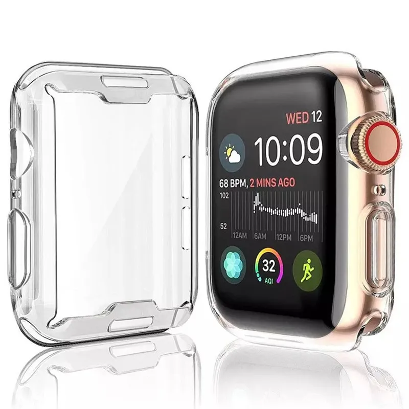 

Soft Bumper TPU Ultra-thin Transparent Screen Protection Watch Cover For Case Apple Watch iwatch Band 38mm 40mm 42mm 44mm