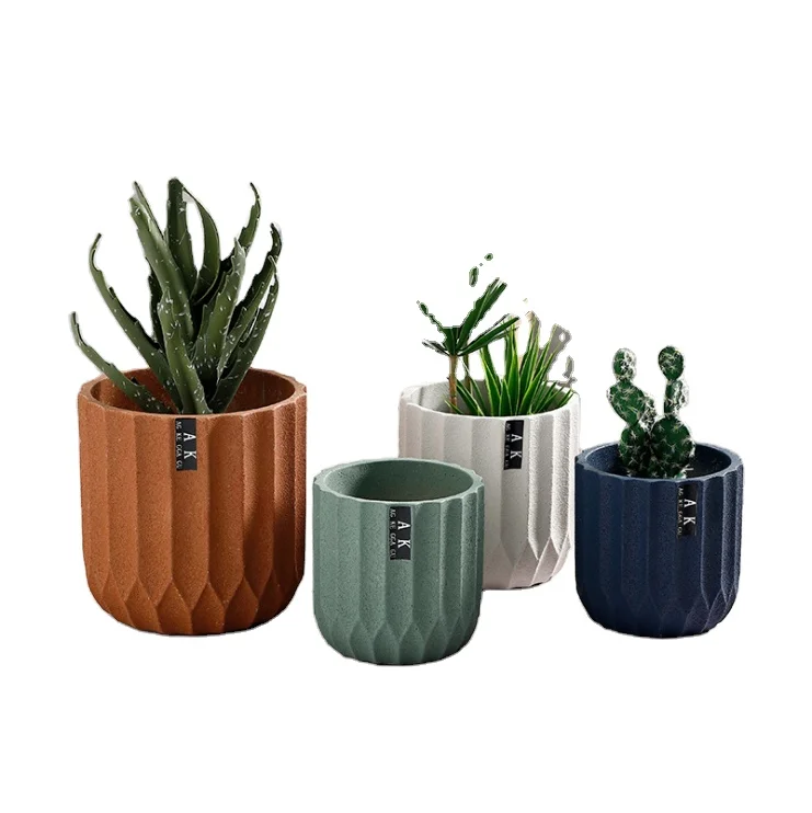 

North European Cement Flower Pot Ceramic Frosted Fashion Simple Literary Personality Indoor Medium Green Dill Pot, As your cho0se