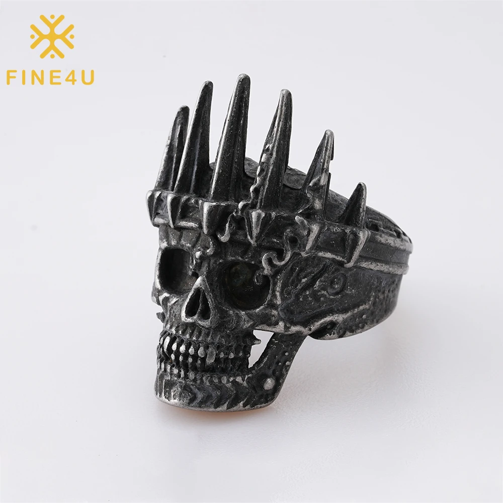 

Punk Rock Hip Hop Men Jewelry Anillos De Acero Calavera Retro Gothic Stainless Steel Casting Skull Ring