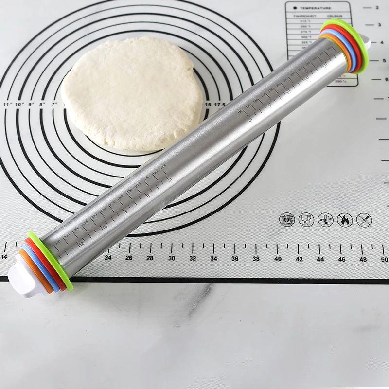 

Factory price wholesale Adjustable Stainless Steel Rolling Pin For Kitchen