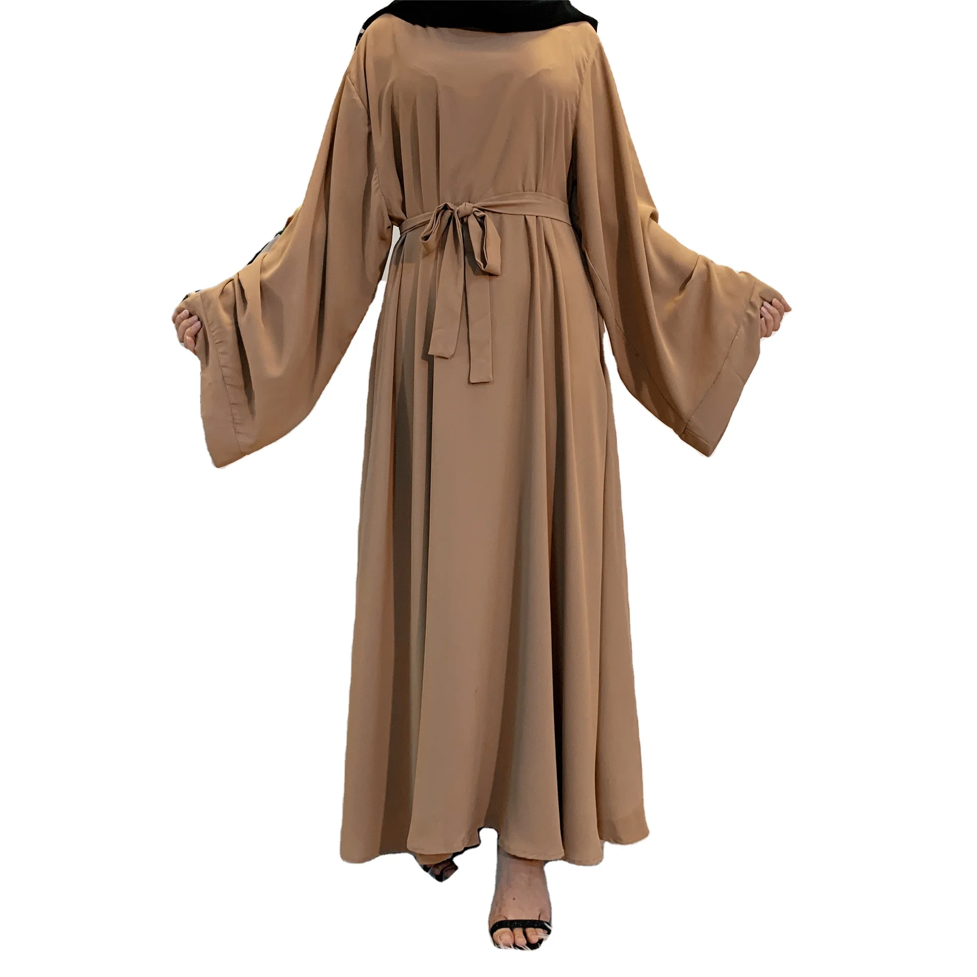 

Abaya Dubai Turkey Solid Color Simple Modest Kaftan Islamic Clothing Abaya Muslim long dress muslim, Customers' requirements