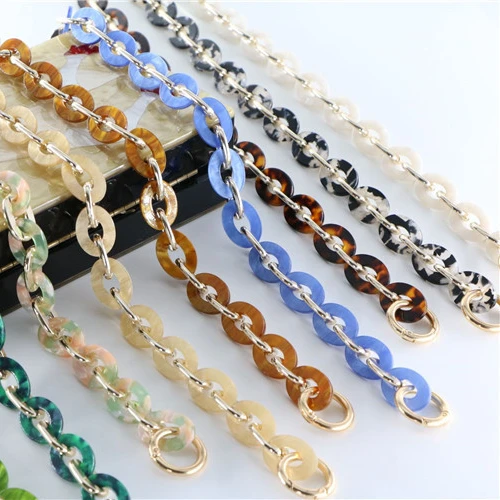 

Multi Color Acrylic Chain DIY Jewelry Resin Necklace Acrylic Chain For Handbags And Purse, As picture