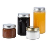 

150ml 200ml 380ml 500ml Glass Cylinder Mason Jar Food Canning Packaging Glass Jar for Jam Honey Juice Pickle with Metal Lid