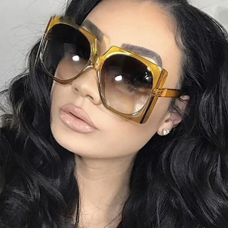 

98043 Sunglasses UV400 Oversized Vintage Sun Glasses For Women Glasses Square Female Shades