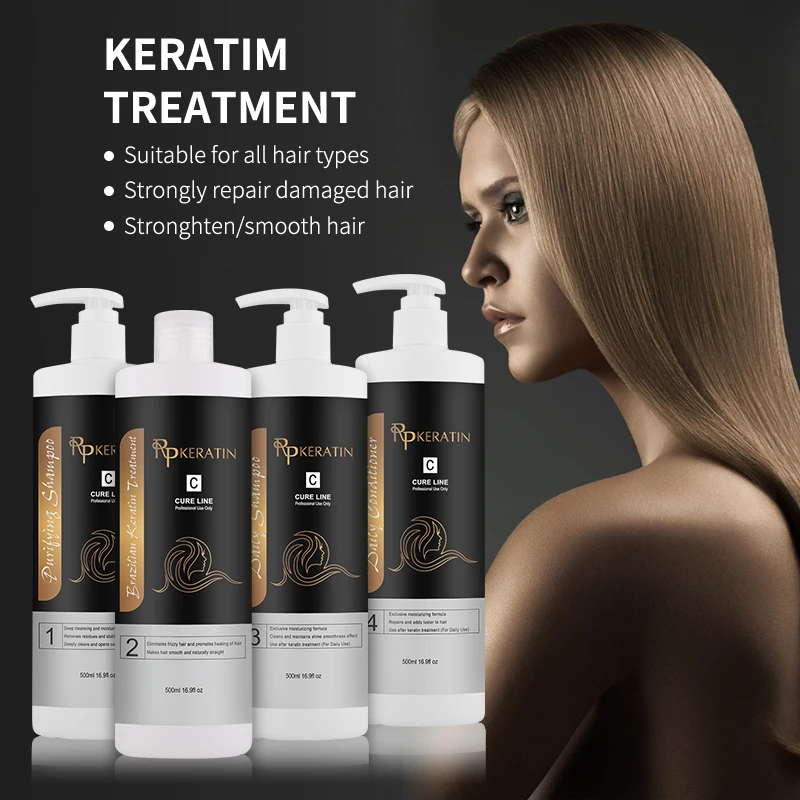 

Manufauctures Professional Brazilian Cream Pure Brasil Hair Keratin Treatment for Curly Hair