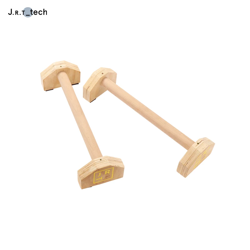 

Logo Customizable Multifunct Beech Material Handle Solid Wooden Push Up Bar for Fitness