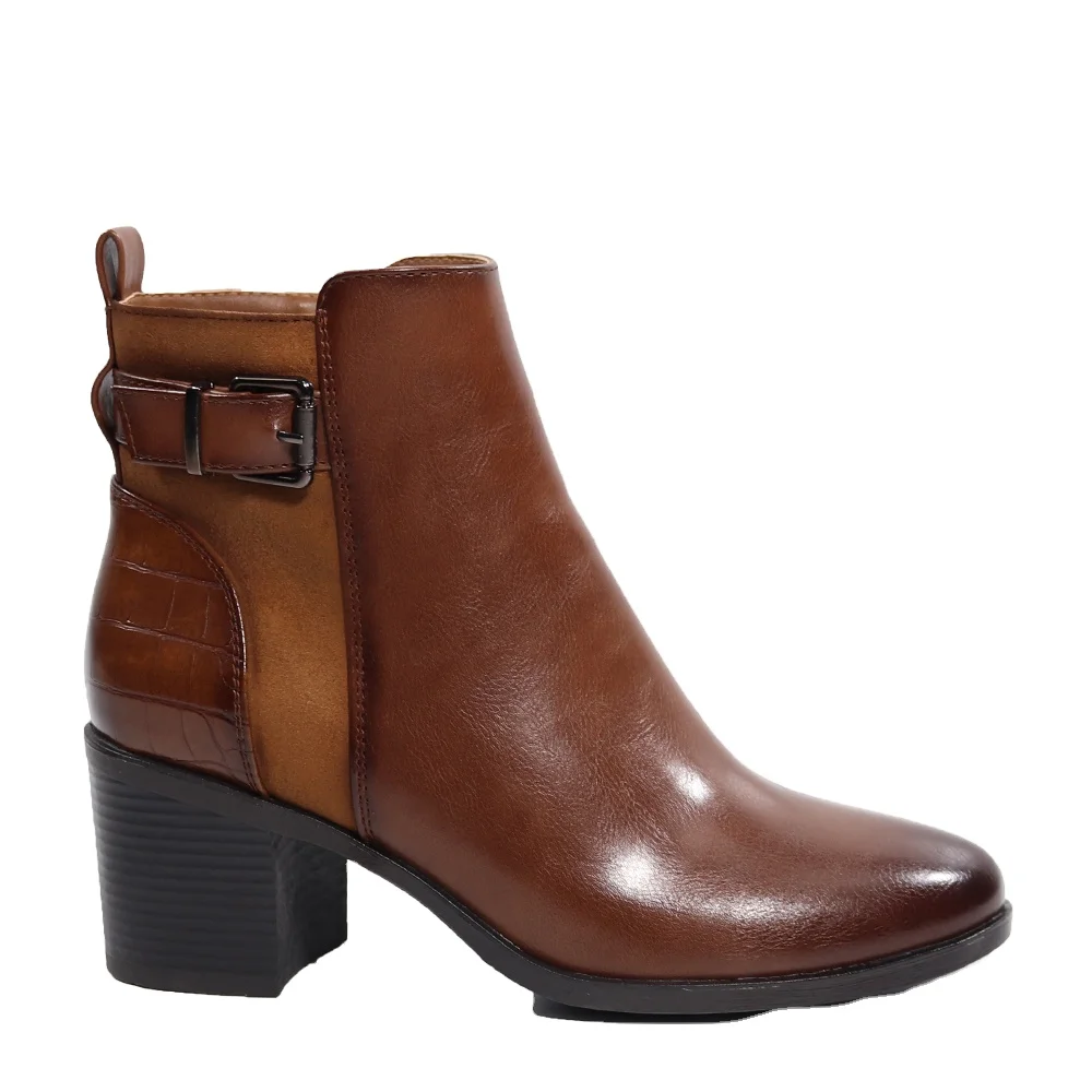 

2021 Women Girls High Heel Pu Work Ladies Casual Ankle Leather Boots