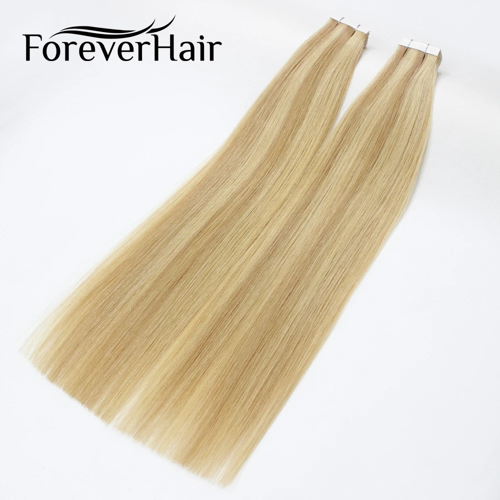 

Forever Hair Wholesale Invisible tape 100% i tip Raw Unprocessed injection skin weft tape in human remy hair extension, All color available