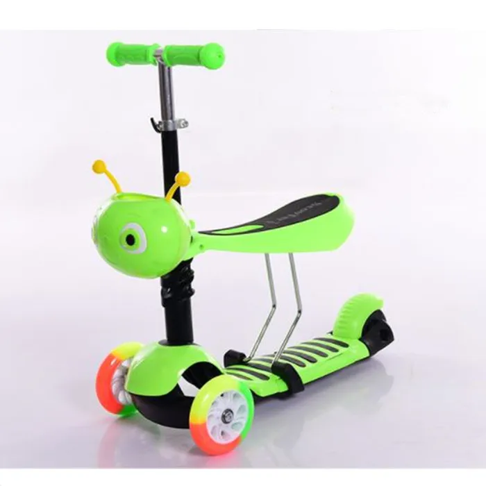 

Wholesale Aluminum material 3 in 1 folding Kids Kick Scooter for sale with PU wheels