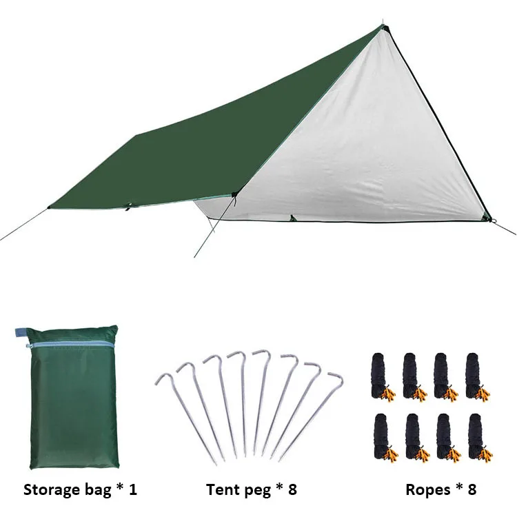 

Custom Made Outdoor Lightweight Shelter Shade Tarp 3x3 Shed Waterproof Rain Fly Camping Tarp Tent, Green/ khaki tarp