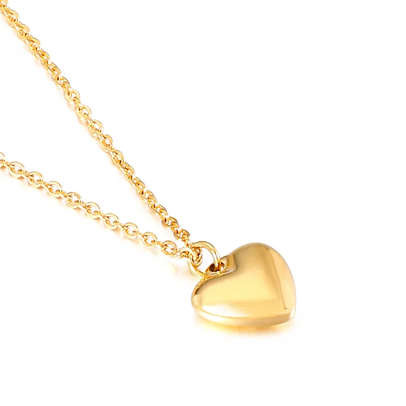 

Simple Fashion Engagement Accessories Stainless Steel Long Chain Heart Charm Necklace Jewelry, Gold/silver