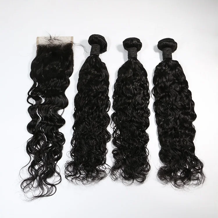 

Highknight 100% Brazilian Virgin Human Hair Bundles With Lace Closure Virgin Mink Brazilian Hair Weave