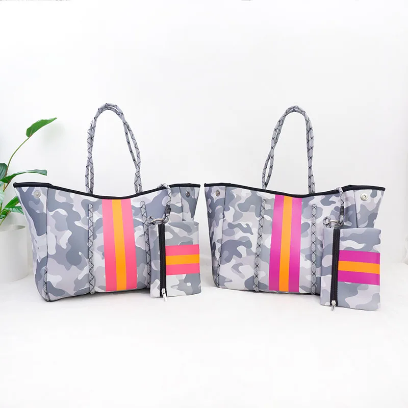 

wholesale printed neoprene beach bag women's tote bags