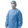 Sterile disposable Non woven fabric SMS hospital clothing doctor lab operation cleaning surgical knitted cuff gown