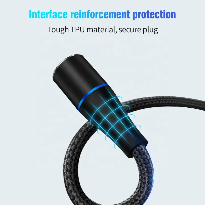 
3A fast charging magnetic 3 in 1micro usb c charger data cable 100cm logo customized nylon braided type-c cable for iphone 11 