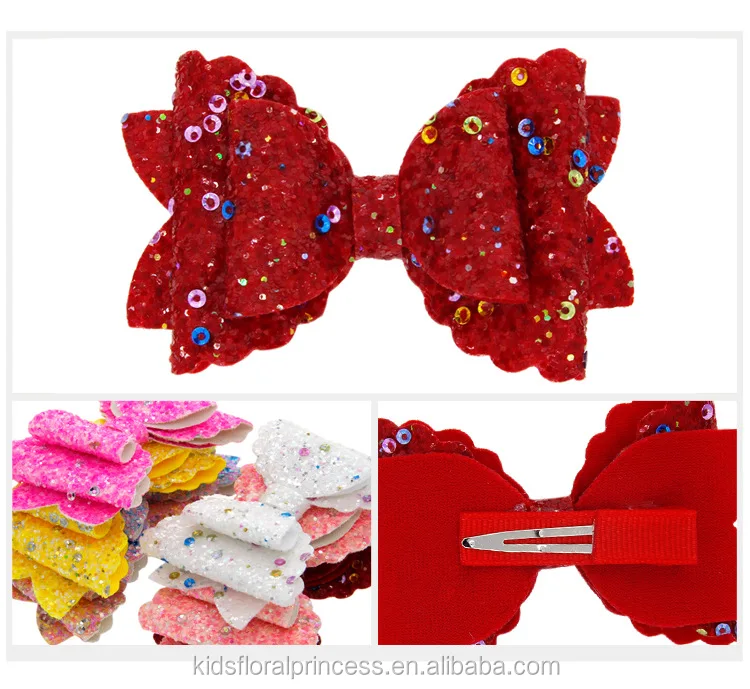 Hair Bows Clips Accessories For Girls Kids Shiny Hair Clips Cute Baby ...