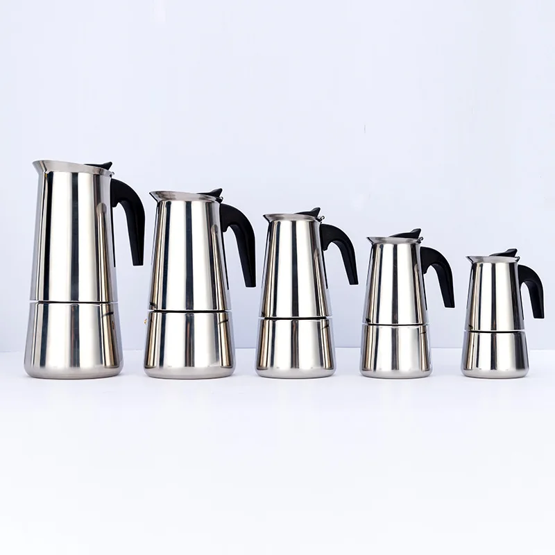 

DD047 Custom Stainless Steel Coffee Cup Maker Tea Pot Mocha Coffeemaker French Concentrate Coffeepot, As picture