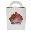Large Single Cupcake Boxes Carrier with Insert & Handles and PVC Window For Birthday Party, Individual Cupcake Containers